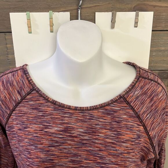 Lululemon Athletica Heather Purple Scoop Neck Long Sleeve Thumb Hole Top- Sz 10 - Picture 7 of 15